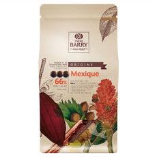 CACAO BARRY 可可巴芮 墨西哥 66%苦甜調溫巧克力 鈕扣狀, 1kg, 1包
