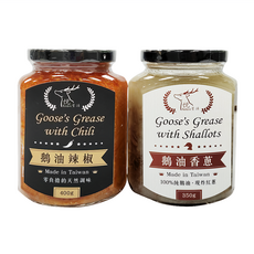 Well Life 悅生活 極鮮 黃金3A頂級香蔥 + 辣椒鵝油雙享組 Set (香蔥350g/罐+辣椒400g/罐), 1組