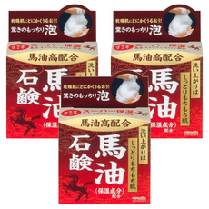 MEISHOKU 明色 泡美人馬油潔面皂，高比例配方，使用感溫和，無香料、無著色劑, 80g, 3個