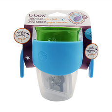 b.box 360度學習水杯 防漏水杯 寬大手把 PP材質 不含BPA, 海洋藍, 250ml, 1個