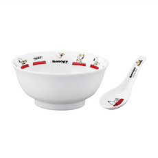 yamaka 山加商店 史努比大碗公 含湯匙, 紅屋頂, 1個