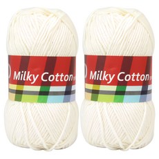 brandyarn Milky Cotton Red系列 棉混紡針織線, 香草色 50公克 2捲