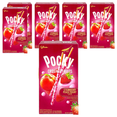 glico 格力高 Pocky 百奇 草莓果粒蜜桃優格棒,38g,6盒
