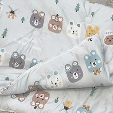 愛北鼻 秋冬幼兒園午睡被 柔軟親膚透氣 寶寶午睡必備, 120 x 150cm, 童趣灰熊 灰色