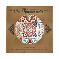 minono 米諾諾 花磚隔熱墊圓 直徑20 x 厚0.8cm, 顏色隨機, 1盒
