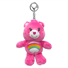 Care Bears 鑰匙圈 單一尺寸 彩虹熊 可愛造型 柔軟材質 包包掛飾, 14cm, 彩虹熊 桃紅色, 1個