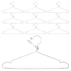 iRoom 優倍適 防風款實心不鏽鋼防脫落曬衣架 40cm, 10個, 銀色