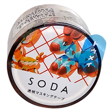 KING JIM HITOTOKI SODA 透明PET卷狀膠帶 HOHOEM 設計款 30mm x 4M, 造型氣球, 1個