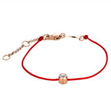 馥瑰馨盛 幸福手鍊 手圍15-17CM, 水鑽紅線