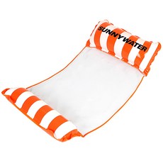 Sunny Water 條紋吊床式成人泳圈 132cm, 1個, 橘色