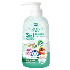 YOrSUn 悠森兒 Poli 波力 3in1洗髮沐浴泡泡露 敏弱呵護 寶寶乳香 低敏不流淚, 500ml, 1瓶