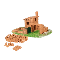 teifoc DIY益智磚塊建築玩具 TEI4010 (2合1) 德國製造 原裝進口 激發培養兒童創造力與專注能力 6歲+, TEI4010 (庭院小平房), 1組