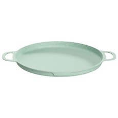 好玩旅物 全新韓國木把手麥飯石不沾鍋烤盤 附收納袋 綠色, 34cm, 1組