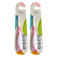 VIIDA JOY 萬毛牙刷，2歲以上適用，70微米細密軟毛，呵護牙齦, 甜心粉, 1入, 2支