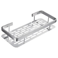 超級工廠 浴室置物架 亮銀加厚四方架, 1個