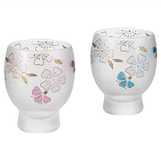 ADERIA 櫻花對杯木盒禮盒組 145ml 2個, 1組, 透明色