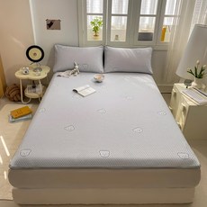 Well Life 悅生活 Best buy 小冰熊可水洗極涼裸睡款冰峰紗涼墊組, 涼感墊 + 涼感枕, 青色