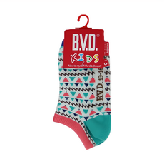 B.V.D. 復古小山童踝襪 70%棉 兒童襪, 綠色, 17~21cm
