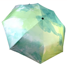 KissDiamond 青山雲霧質感油畫晴雨兩用黑膠自動傘 KDU-111