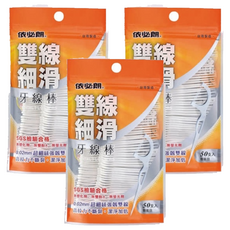 依必朗 雙線細滑牙線棒, 50支, 3包
