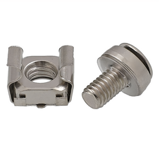 Neon 台灣霓虹 網路機櫃螺絲帶卡扣 Set 精細拉絲表面 真材實料硬度高 抗拉抗潮濕抗氧化 耐酸耐鹼耐腐蝕 健康無鉛環保無毒無汙染, 50個, M6