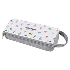 Kutsuwa Hi! My Zoo 多功能雙層收納筆袋 (文具收納、鉛筆盒), 1入, 彩色動物