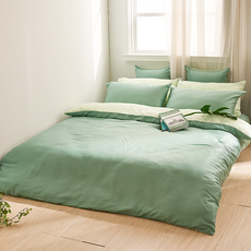 戀家小舖 永恆系列 60支素色天絲 雙人床包被套組, 188 x 152cm, 森林綠, 床包 + 枕套2個 + 薄被套