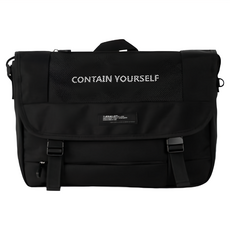 jeballot Showple 黑色 大容量郵差包 可調式肩帶 耐用材質 時尚百搭, 38 x 13.5 x 28cm