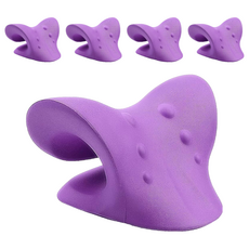 QIDINA C型頸椎按摩枕頸枕肩頸按摩枕 3C族低頭族救星, 紫色, 20.5 x 12 x 16cm, 5個