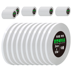 DADA 高黏度棉紙雙面膠帶 5mm x 50M, 透明, 60捲