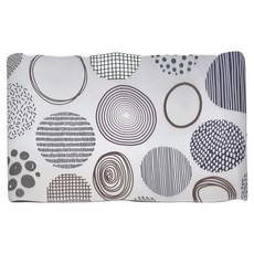 PVC防油防水皮革地墊-短款, 75 x 45cm, 手繪風圓圈, 1個