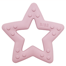 BIBS Baby Bitie 固齒器 柔軟材質 適合小手抓握 不含BPA、PVC及塑化劑 丹麥設計, 單件, 星星梅粉, 1個