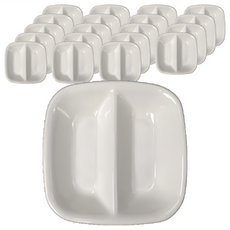 大同磁器 方形兩用調味皿 3.25吋 單色 - 簡約時尚 雙格設計 餐桌必備, 20個