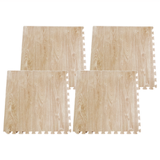 Abuns 巧拼地墊 Set 4個 EVA地墊, 淺橡木紋, 1組