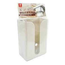 Little Pink Rabbit 粉彩小兔 壁貼式衛生紙盒 免釘安裝 大開口 T字型, 白色, 1個