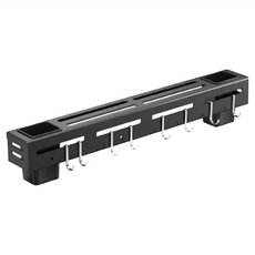 無痕壁掛多功能廚具置物刀具架 + 瀝水筷子筒組 無杆刀架 40cm, 黑色 + 銀色, 1個