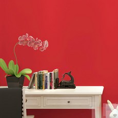 WA. WALL ART 防水自黏壁紙 PVC材質 簡約素色磨砂表面, 300 x 60cm, 艷紅色