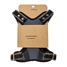 AUSKOMMEN. 奧斯克曼 X胸背帶 狗用胸背帶, 鉑金灰, M+(40~70cm), 1個