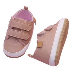 魔鬼氈嬰兒鞋, 防滑鞋底, 14cm, 玫瑰粉