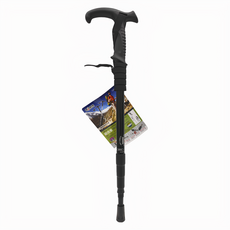 minono 米諾諾 鋁合金伸縮四節登山杖, 黑色, 1個