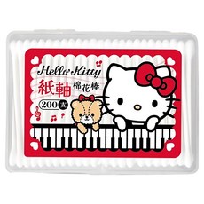 亞古奇 紙軸棉花棒 Hello Kitty Set 200支, 極細紙軸嬰幼兒適用, 6盒, 1組