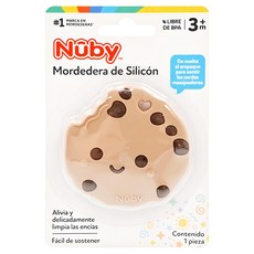 Nuby 造型矽膠固齒器, 巧克力餅乾, 1個, 固齒器