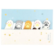 德德小品集 便利貼, 五色貓爪, 3個, 1組