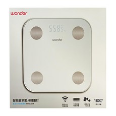 wonder 旺德電通 智能管家藍牙體重計 WH-SC02W, 藍牙APP智能連接, 12項數據管理健康, 最大秤重180公斤, 1個