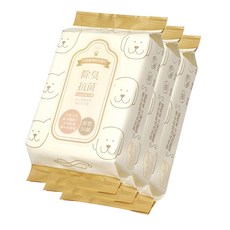Baan 貝恩寵物除臭濕巾 天然大豆成分陽離子 厚型, 30片, 3包