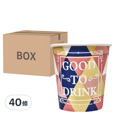 粉漾菱紋紙杯 7盎司, 50個, 40條