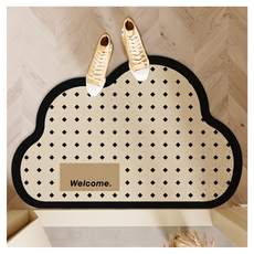 玄關絲圈地墊，強力止滑貼地，防止泥沙掉落, 90 x 60cm, 羅馬菱格