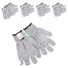 FANCY LIFE 萬用防割手套男款 工作手套 安全防護, L, 6雙, 麻灰色