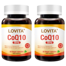 Lovita 愛維他 CoQ10 輔酵素Q10 素食膠囊 30mg 60顆, 0.3g, 2罐