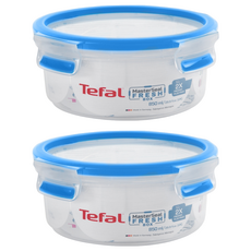 Tefal 特福 MasterSeal PP保鮮盒 圓型 K3022312, 0.85L, 2個